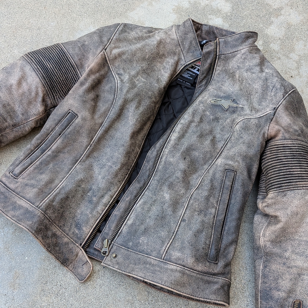 Alpinestars Women's Motorcycle Cowhide 100% Genuine Leather Small Armor Brown